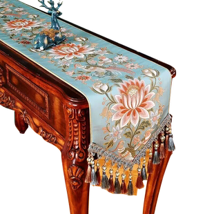 桌旗美式餐桌盖布欧式高档密莉娅茶几斗柜装饰氛围感布置丹凤朝阳