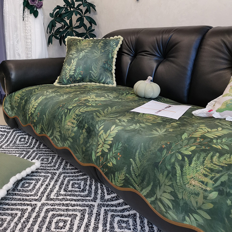 沙发垫中古风直排沙发坐垫防滑抗皱高端四季通用布艺不起球可机洗