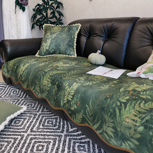 通用布艺不起球可机洗 沙发垫中古风直排沙发坐垫防滑抗皱高端四季