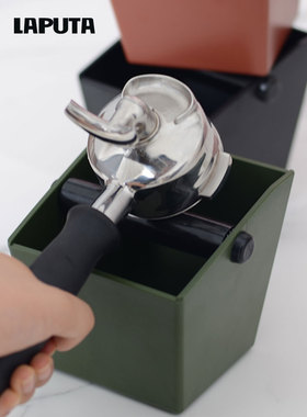 Laputa咖啡研磨盒方形家庭意大利研磨桶与废物研磨桶存储工具敲粉