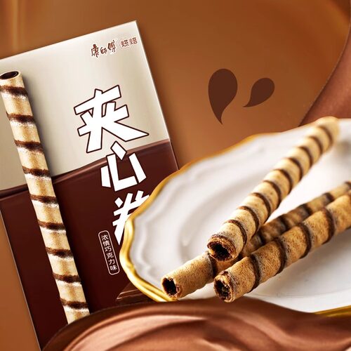 康师傅夹心蛋卷3+2浓情牛奶味