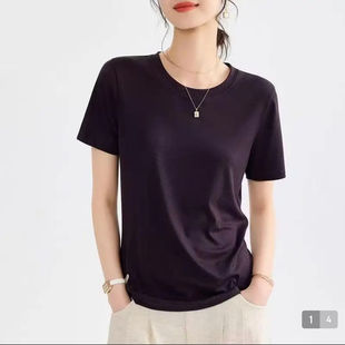思小简官方甄选店纯棉T恤2026夏季新款女士百搭短袖蓬莱服饰女a3