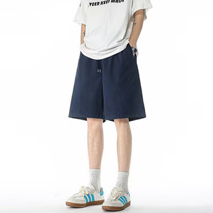 小鑫甄选2026夏季男士冰丝凉感美式斜切休闲短裤五分运动跑步裤a8