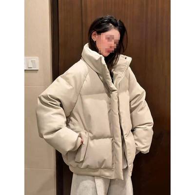 HN线上潮牌商店帆布皮冬季立体纹理感棉服男百搭简约休闲保暖棉衣