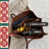 多隔层托特包分层女包硬挺大学生上课包小个子大包通勤包夹层包包