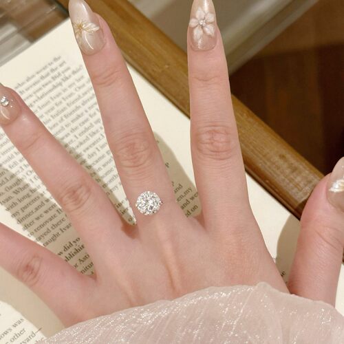 八心八箭5A莫桑钻戒指高级感婚戒