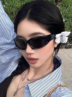 猫眼墨镜女款高级感发箍潮流防紫外线太阳眼镜2024年新款圆脸方脸