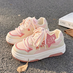 女童板鞋厚底增高小白鞋2024春夏新款透气百搭鞋子中大童软底单鞋