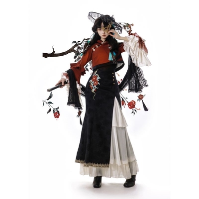 【全款预约】蛇年战袍玫瑰废墟原创设计#蛇骨山茶#国风改良旗袍