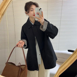 小个子宽松显瘦气质外套 今年流行爆款 高级感中长款 风衣女2025新款