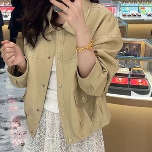 短款 皮衣外套女2025春秋高级感黑色酷飒风小个子独特超好看皮夹克