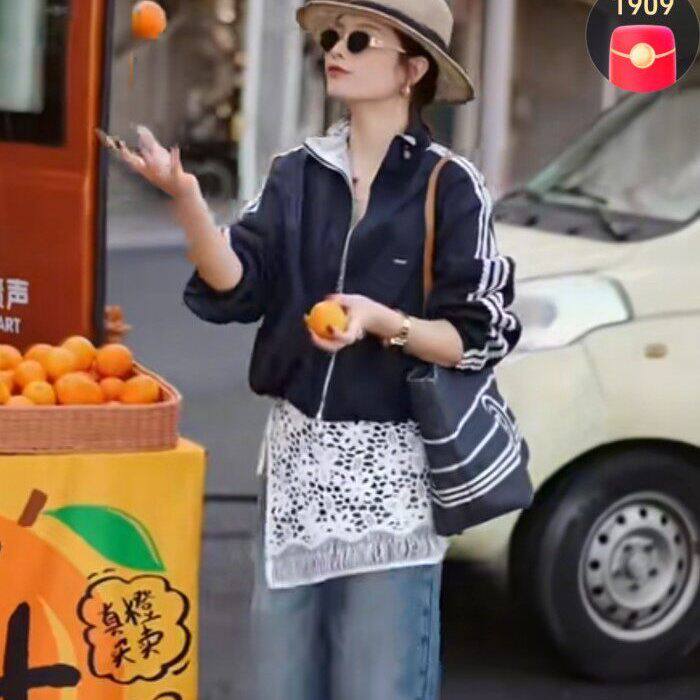 宽松服女2026防晒衣短款外套洋气小个子蕾丝花边设计感早春百搭