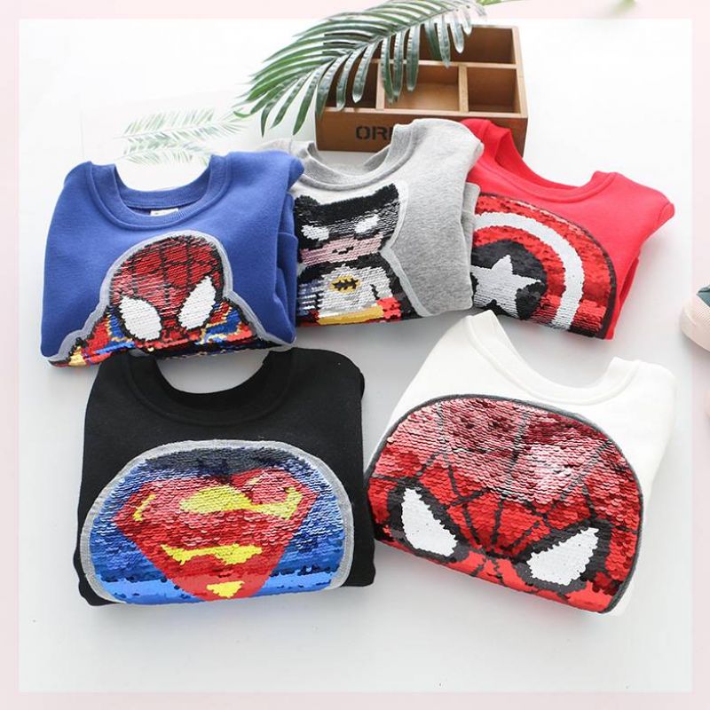 Plus velvet 2019 sweater tops children's clothing fleece new sequins boys and children one thick winter clothes