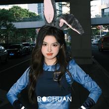 兔子警官朱迪可爱兔耳发箍新品毛绒头饰发卡拍照发饰适用于迪士尼