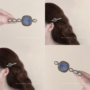 复古珍珠 高级感BB夹风刘海夹百搭碎发赫本旅行发卡 小香风发夹
