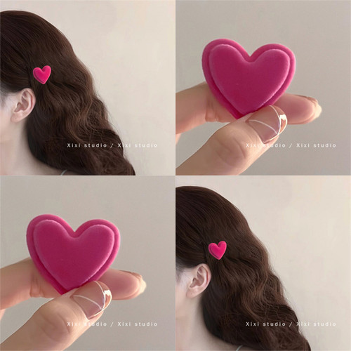 粉色爱心发夹可爱碎发夹
