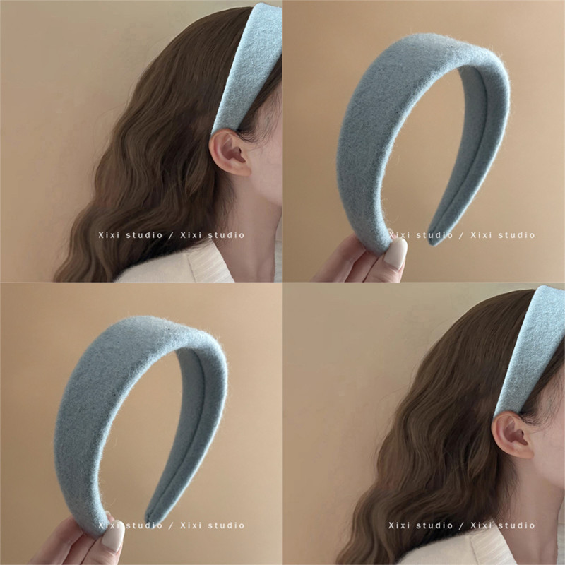 温婉月白蓝！秋冬洋气毛呢宽边发箍！纯色高颅顶头箍盘发器头饰女,家庭/个人清洁工具,盘发器,淘宝优惠券,粉丝福利购,淘宝优惠卷