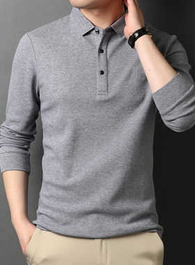 保罗长袖POLO衫男宽松大码加肥加大肥佬秋季薄款翻领T恤秋装上衣