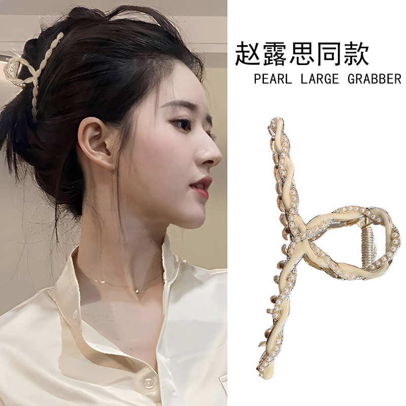 韩国高级感珍珠发夹2022新款简约
