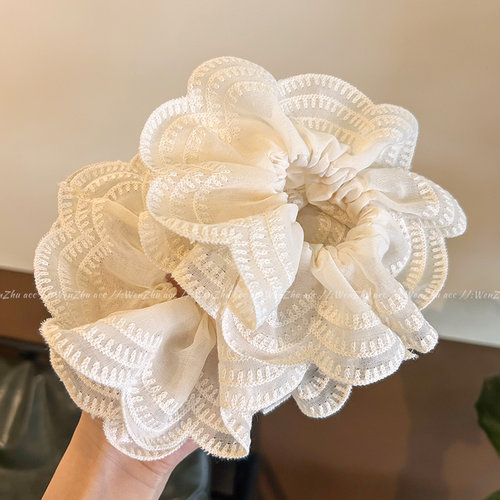 大肠发圈日韩高级感扎丸子头