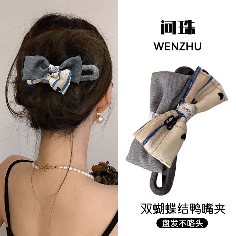 日韩高级感双蝴蝶结发夹