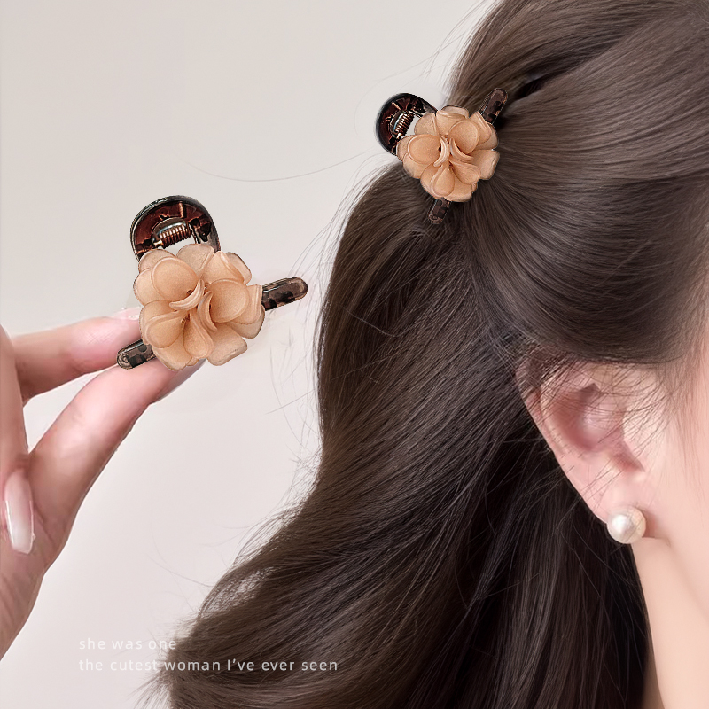 山茶花公主头半扎发抓夹~~
