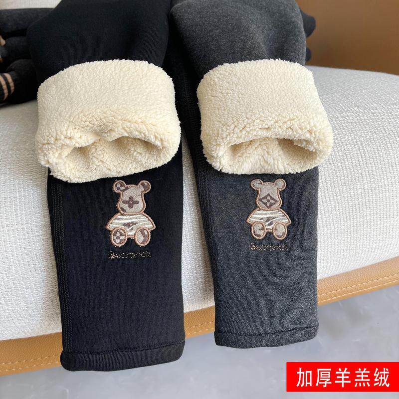 女童加绒加厚打底裤冬季