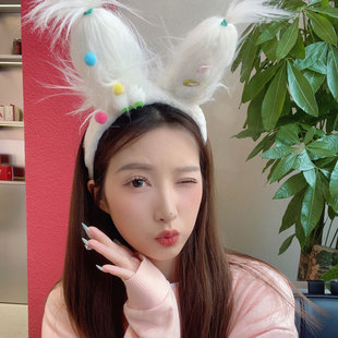 三福同款毛绒发箍少女心怪诞耳朵头箍丑萌丑娃娃可爱设计感发饰