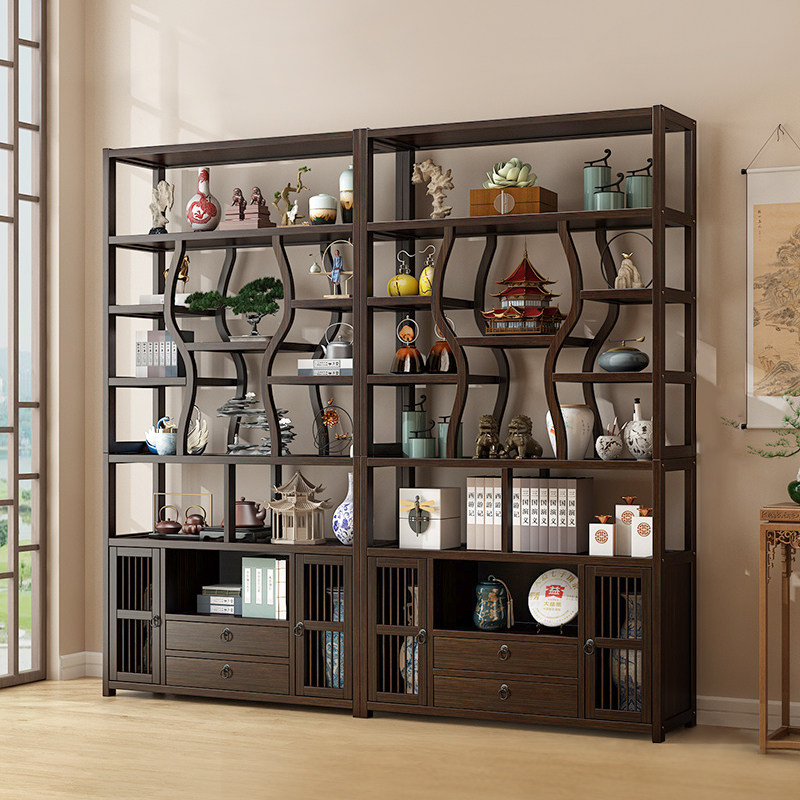 茶叶展示柜博古架壹品原筑新中式