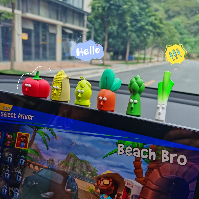 汽车内饰屏幕摆件毛豆3Y车内挂屏公仔汽车趴趴装饰电脑显示器饰品