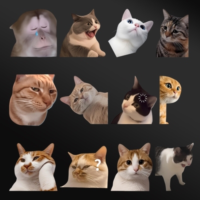 可爱搞笑迷因MEME猫猫咪车贴