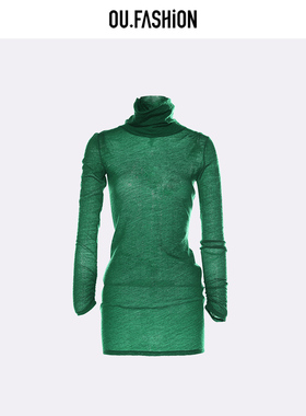 【商场同款】OU./欧点高领绵羊毛针织长袖上衣1032340615