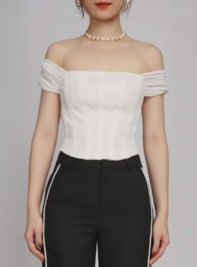 OU./欧点包肩性感修身短款上衣1022220096