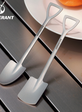 Silverant/银蚁纯钛西瓜调羹专用勺钛金属创意户外露营家用铁锹勺