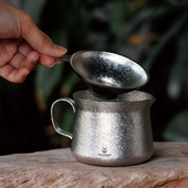 Silverant银蚁纯钛功夫分茶器家用户外公道杯细密滤网茶隔双层杯