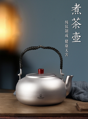 SILVERANT/银蚁纯钛茶壶电陶炉煮茶器家用泡茶壶户外野营烧水钛壶