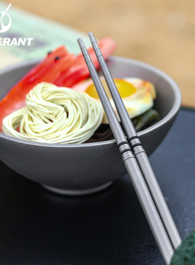 SILVERANT/银蚁纯钛筷子便携可拆卸式餐具户外露营耐高温防滑钛筷