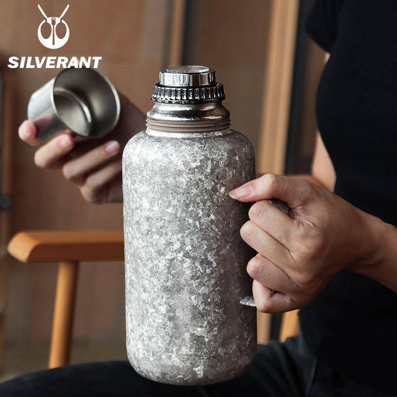 SILVERANT/银蚁纯钛保温杯大容量保温壶双层防烫水壶礼盒装养生壶,户外/登山/野营/旅行用品,水壶,淘宝优惠券,粉丝福利购,淘宝优惠卷