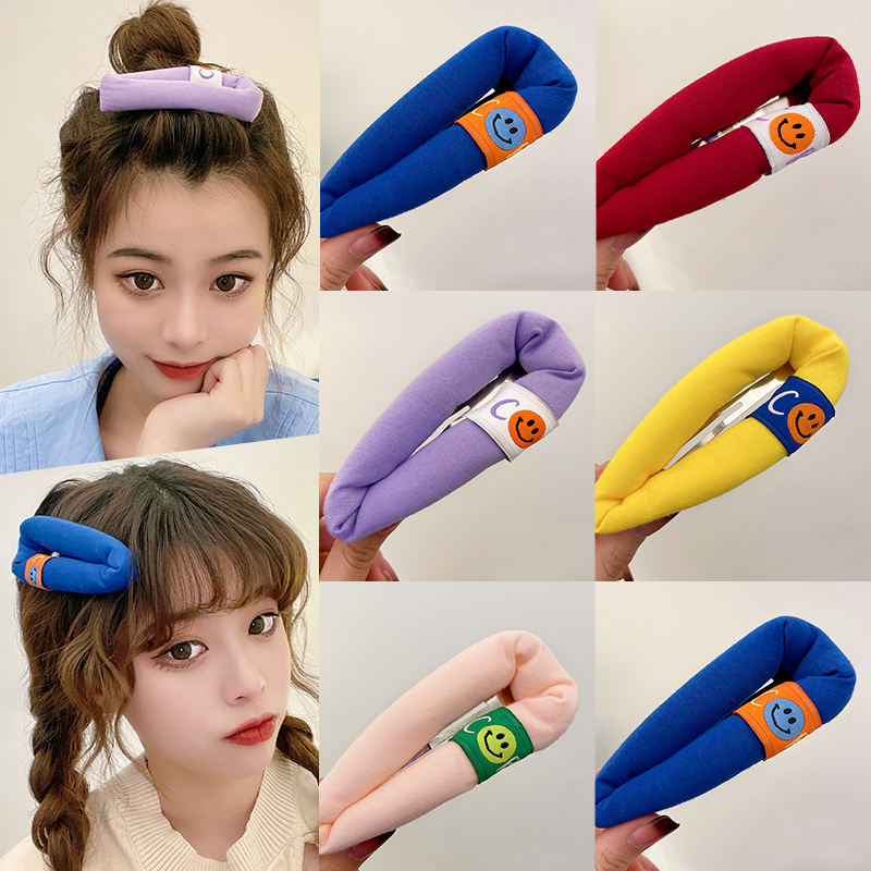 超大侧边可爱泡泡海绵笑脸刘海夹