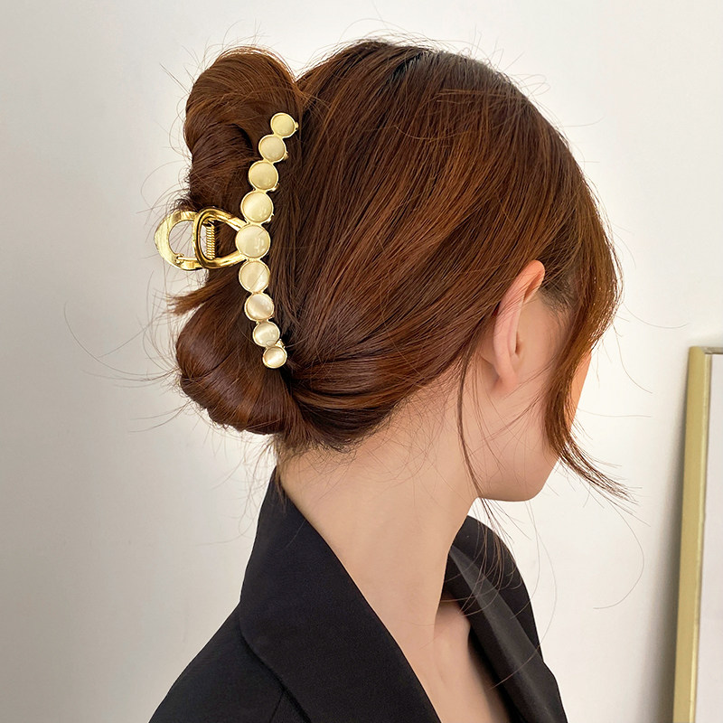 高端珍珠夏季夹大号鲨鱼气质发卡