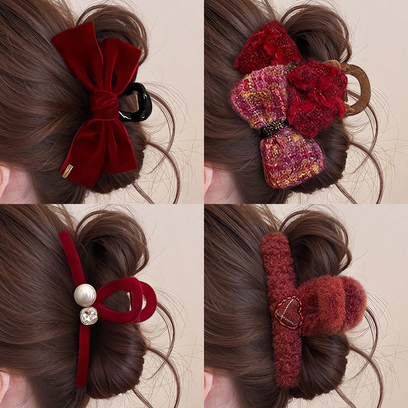新年红色大号抓夹女高级感2025新款鲨鱼夹发量多后脑勺发夹子头饰,饰品/流行首饰/时尚饰品新,发饰,淘宝优惠券,粉丝福利购,淘宝优惠卷