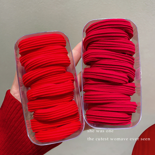 本命年红色发圈头绳女2025新款高端扎头发皮筋高弹力耐用发绳头饰