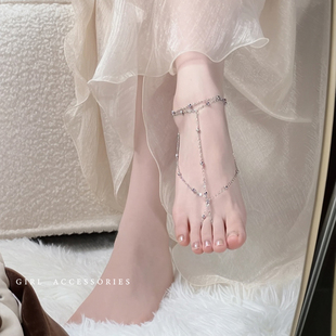 超仙纯欲风金属链条脚链足链饰品女高级感性感气质简约脚环脚背链