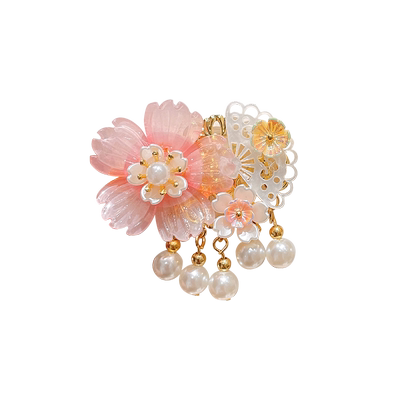 女儿戴上美到我心坎上的流苏发夹