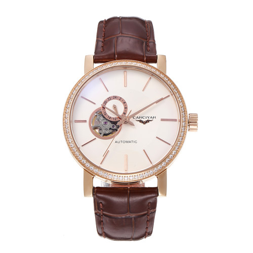 卡仕雅CARCIYAR陀飞轮时尚机械自动男士手表指针式机芯潮流精钢扣