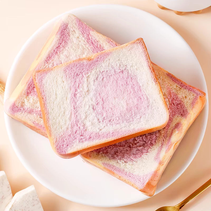 香芋牛奶厚切吐司面包健康早餐代餐学生上班族饱腹健身充饥零食