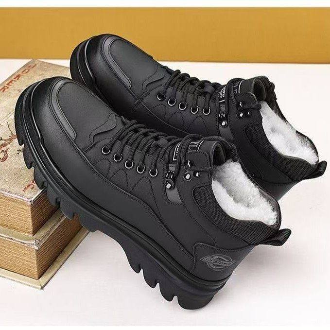 链品百货店冬季新款休闲系带加绒保暖雪地靴厚底男靴子棉鞋马丁靴,流行男鞋,时尚休闲鞋,淘宝优惠券,粉丝福利购,淘宝优惠卷