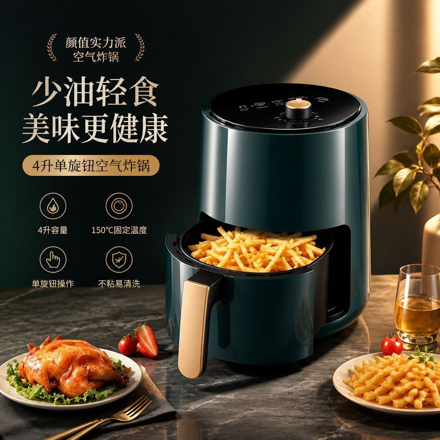 德国品质空气炸锅芸菲汇好物甄选家用多功能大容量智能无油烟烤a6