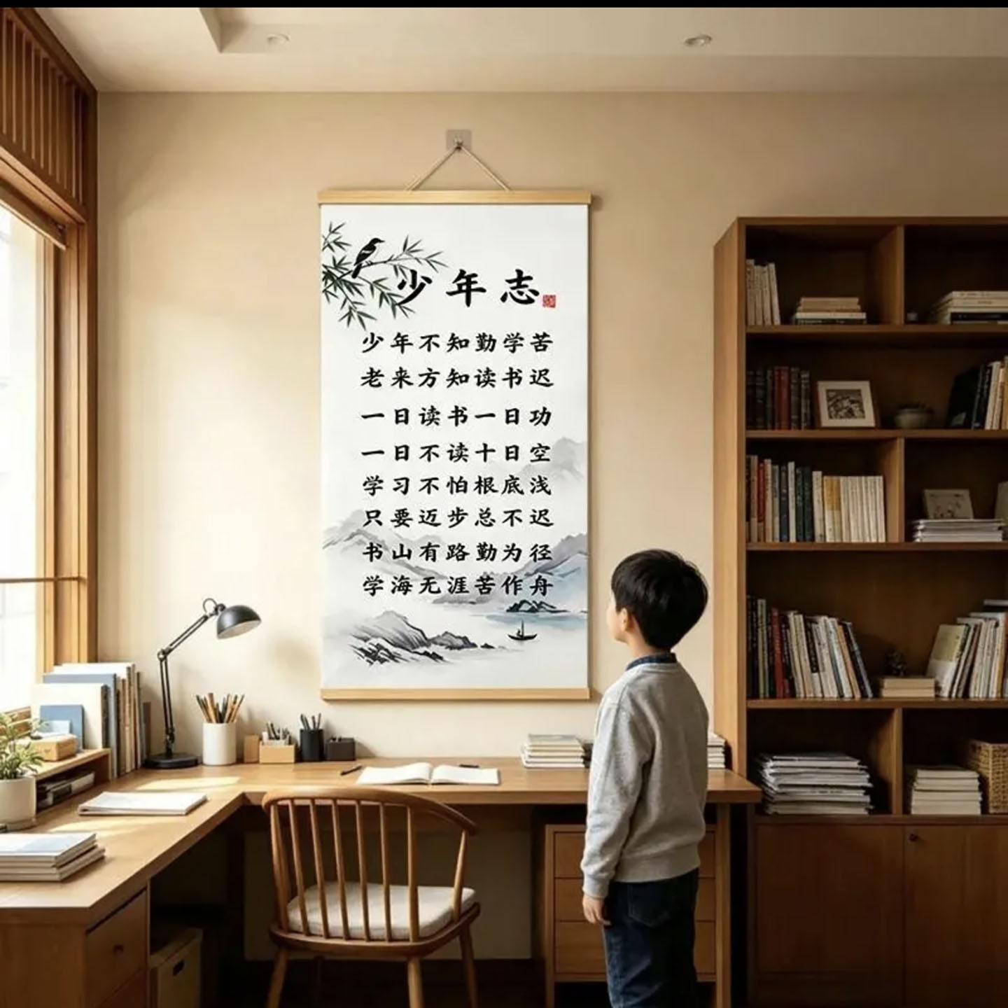 德跃百货少年志励志书法家规少年不知勤学苦老来方知读书迟装饰a7