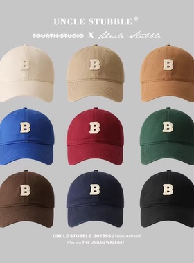 胡子叔叔字母B软顶棒球帽男女同款好版型帽子百搭学生情侣鸭舌帽